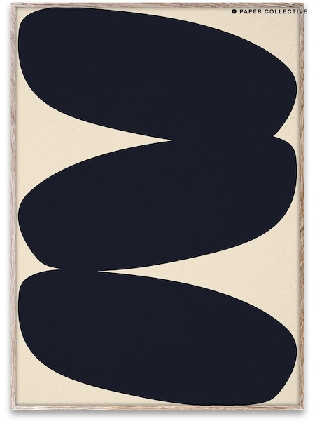 Paper Collective Beige Solid Shapes 01 Framed Wall Art Print in Natural Oak Frame (B81105) | £70 - £110