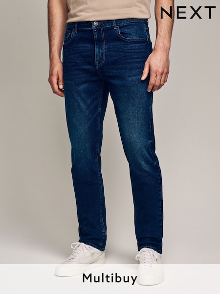 Mid Blue Slim Fit Essential Stretch Jeans (B81184) | £20