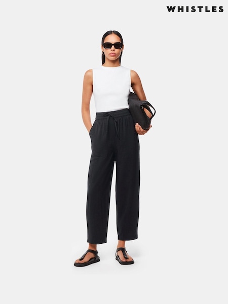 Whistles Black Tie Waist Trousers (B81195) | £89