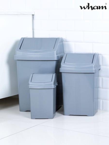 Wham Silver 3 Piece Casa Bin Set (B81414) | £31