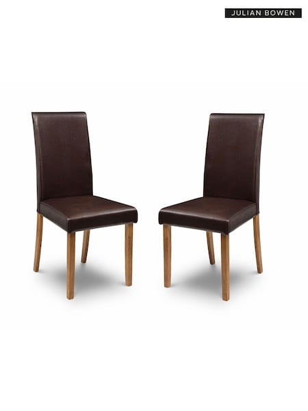 Julian Bowen Brown Oak Hudson Chairs Set Of 2 (B81477) | £145