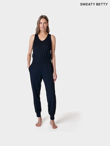 Sweaty Betty Black Gaia Performance Yoga Jumpsuit (B81584) | £100