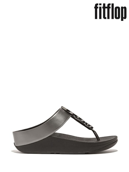 FitFlop Halo Toe Post Black Sandals (B81697) | £90