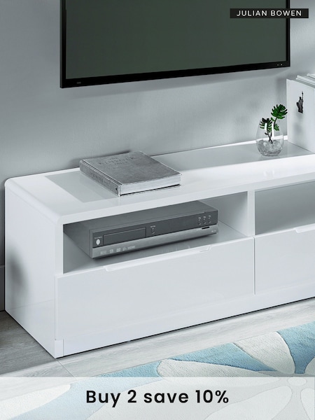 Julian Bowen White Manhattan 2 Drawer Media Unit (B81978) | £185