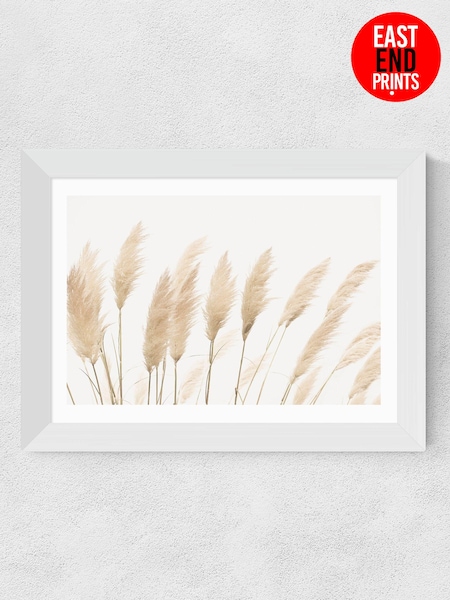 East End Prints White Pampas by Sisi and Seb Framed Art Print (B82682) | £50 - £130