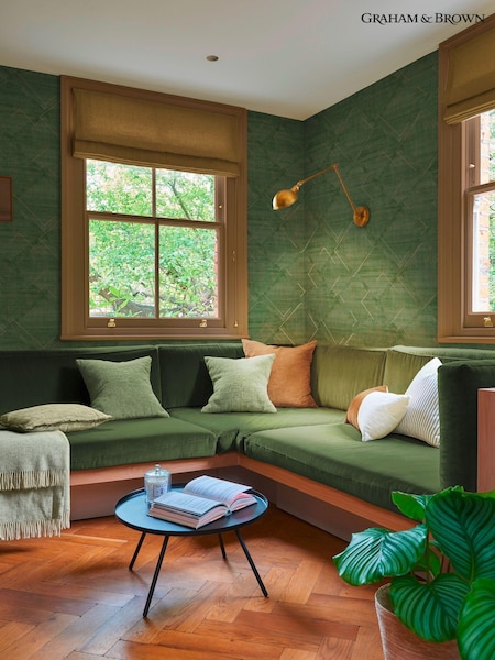 Graham & Brown Emerald Lorenzo Geo 10M Wallpaper (B82697) | £95