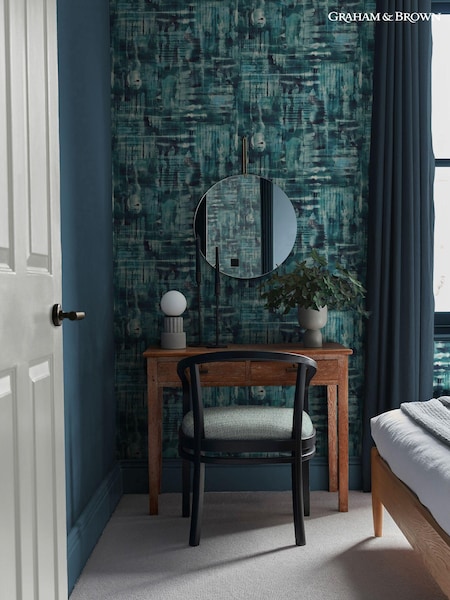 Graham & Brown Blue Reecho Wallpaper Sample (B82722) | £1