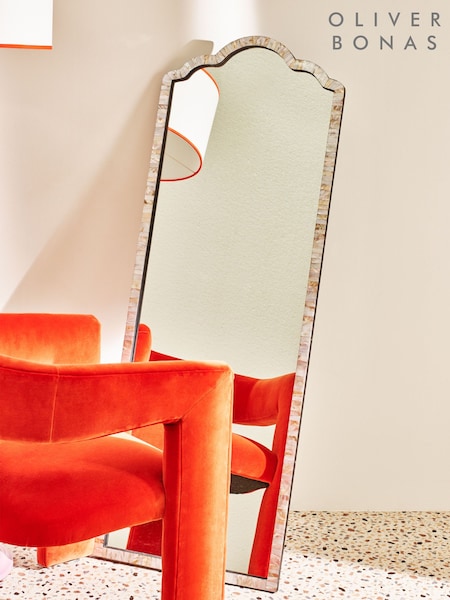 Oliver Bonas Natural Mila Mother of Pearl Full Length Mirror (B82804) | £195
