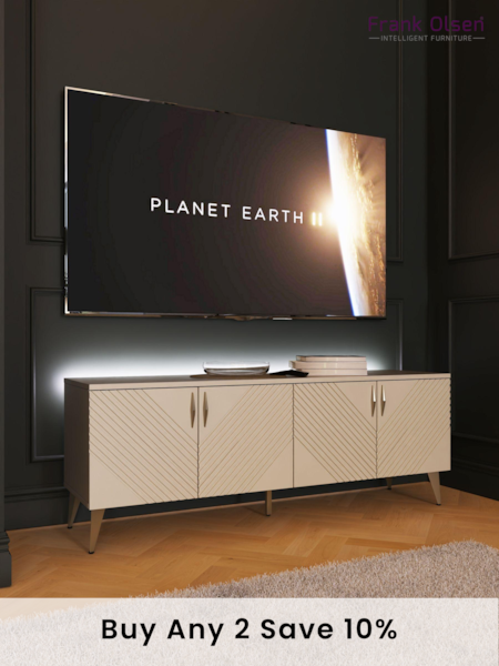 Frank Olsen Antique White Ava Smart TV Unit (B83162) | £480