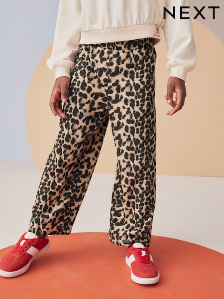 Leopard Print Textured Wide Leg Trousers (3-16yrs) (B83276) | £12 - £17