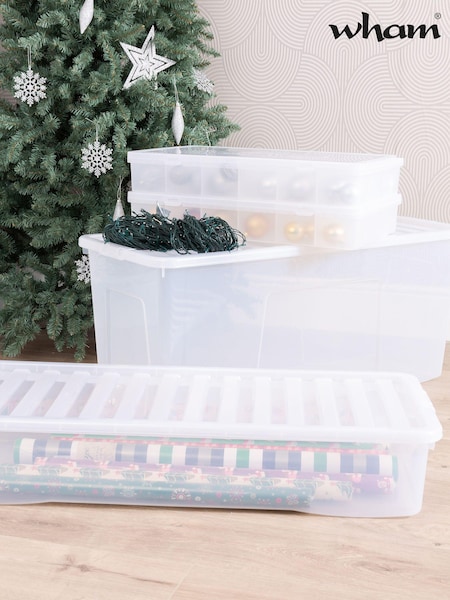 Wham Clear Festive 4 Piece Tree Decoration 2 Bauble Storage Boxes (B83783) | £75