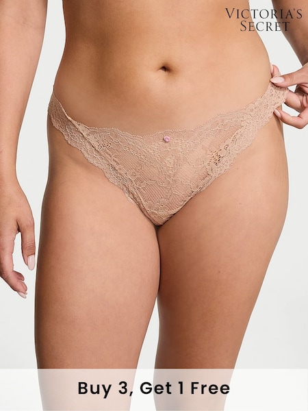 Victoria's Secret Praline Nude Thong Lace Knickers (B83840) | £14