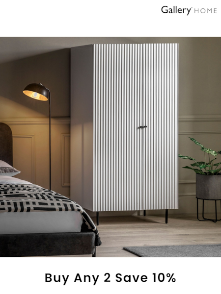 Gallery Home White Tetouan Double Wardrobe (B83859) | £533