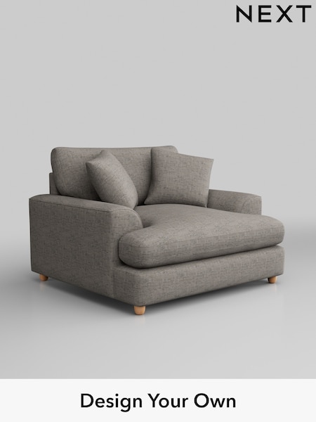 Boucle Weave Easy Clean/Light Dove Grey Parker Platform Grand Relaxed Sit (B83977) | £1,199