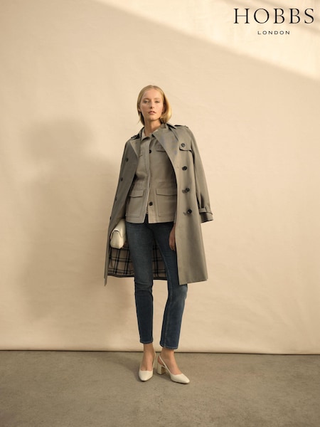Hobbs Olive Green Lisa Trench Jacket (B84132) | £199