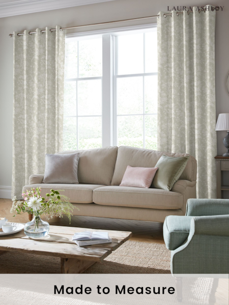 Laura Ashley Dove Grey Lloyd Made to Measure 100% Cotton Curtains (B84142) | £91