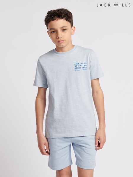 Jack Wills Blue Boys Loopback 100% Cotton Shorts (B84237) | £30 - £36