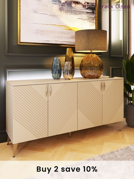 Frank Olsen Antique White AVA Four Door Smart Sideboard (B84387) | £550
