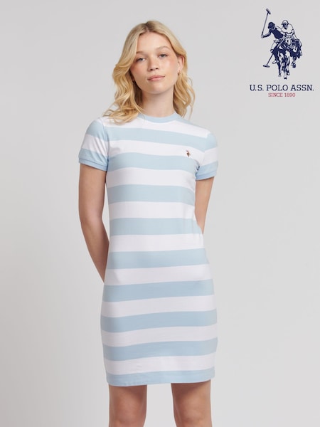 U.S. Polo Assn. Blue Womens Striped T-Shirt Dress (B84511) | £45
