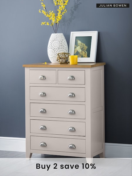Julian Bowen Grey Richmond 4+2 Drawer Chest (B84776) | £490