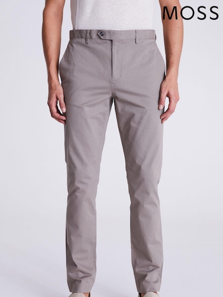MOSS TAUPE Tailored Chino Trousers (B84842) | £60