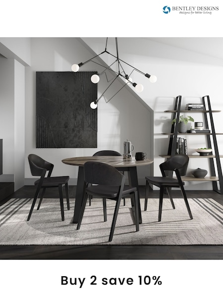 Bentley Designs Weathered Oak Peppercorn Emerson 4 Seater Circular Dining Table (B85264) | £800
