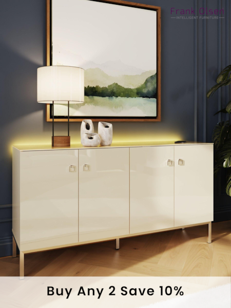 Frank Olsen Antique White Lyra Four Door SMART Large Sideboard (B85395) | £550