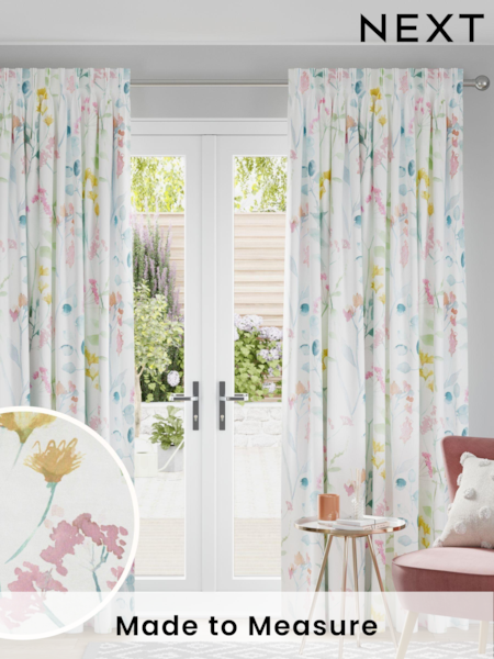 Multi Isla Floral Made to Measure 100% Cotton Curtains (B85529) | £61
