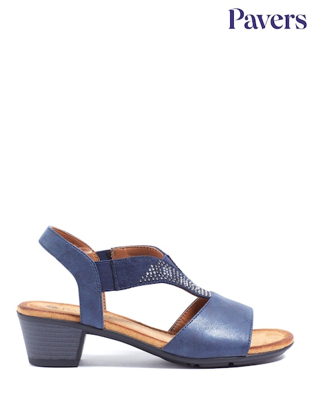 Pavers Blue Pavers Natural Heeled Slingback Sandals (B85634) | £35