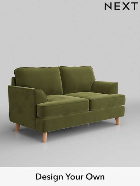 Plush Velvet Easy Clean/Mid Olive Green Peyton (B85676) | £875