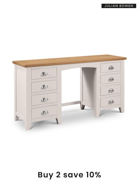 Julian Bowen Grey Richmond Twin Pedestal Dressing Table (B85716) | £375