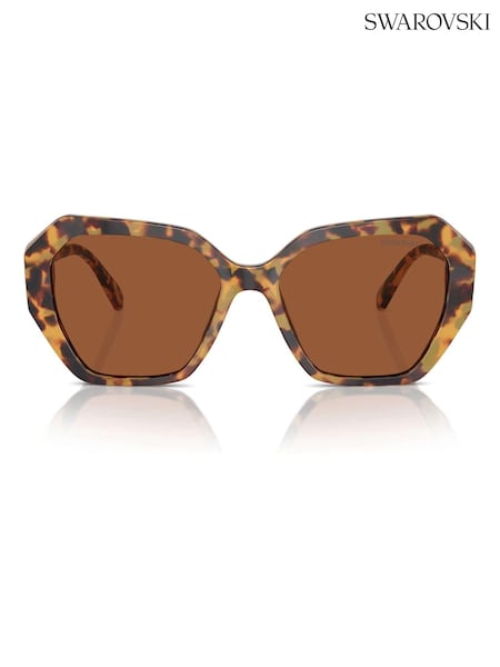 Swarovski Brown Sk6017 Irregular Sunglasses (B85881) | £151