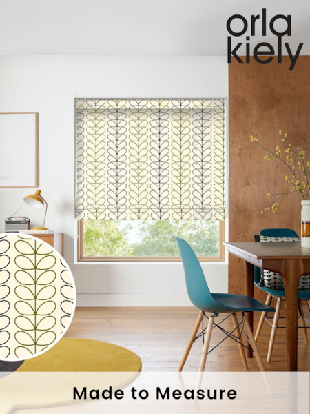 Orla Kiely Black and Olive Green Linear Stem Made to Measure 100% Cotton Roman Blinds (B85961) | £79