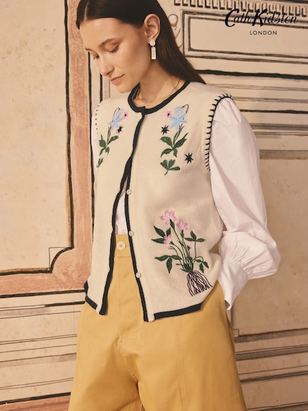 Cath Kidston Ecru Knit Vest (B86035) | £58
