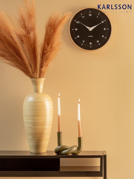 Karlsson Black Wood Osado Dome Wall Clock (B86174) | £45
