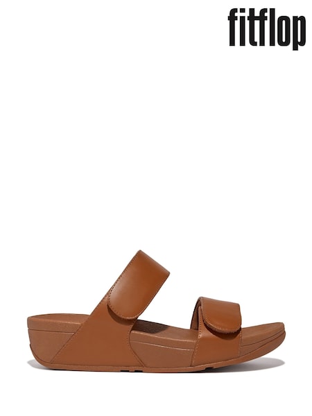 FitFlop Lulu Adjustable Leather Slide Sandals (B86322) | £80