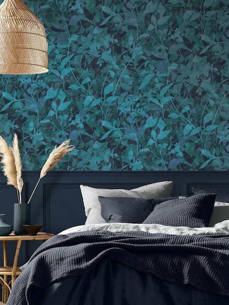 Graham & Brown Midnight Fleur 10M Wallpaper (B86419) | £95