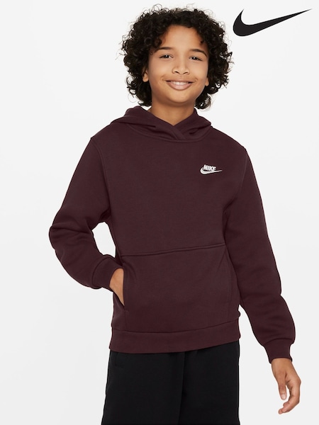 Nike Burgundy Red Club Fleece Overhead Hoodie (B86875) | £38