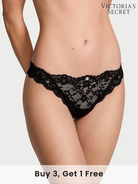 Victoria's Secret Black Thong Lace Knickers (B86915) | £14