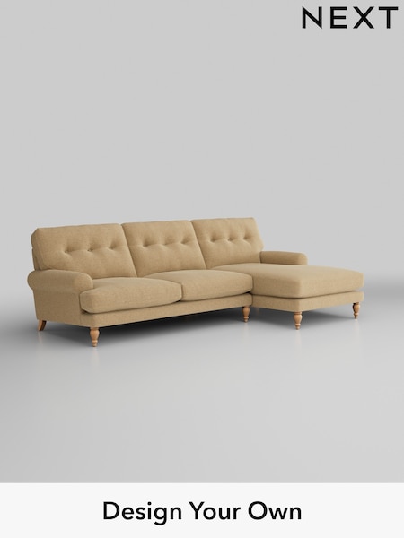 Chunky Chenille/Mid Camel Brown Erin Buttoned Back Deep Relaxed Sit (B87186) | £2,025