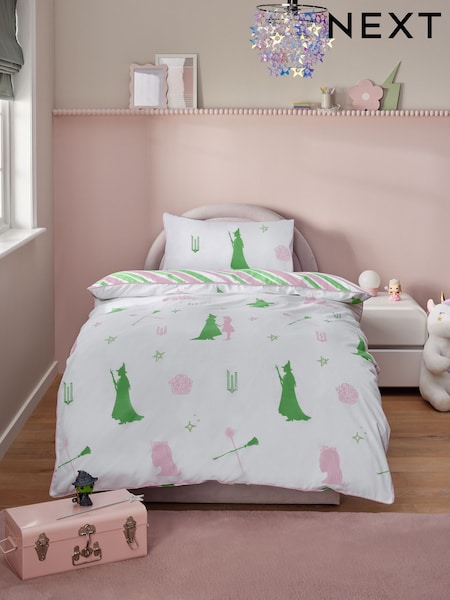 Pink/Green Wicked Single Duvet Cover and Pillowcase Set (B87223) | £30