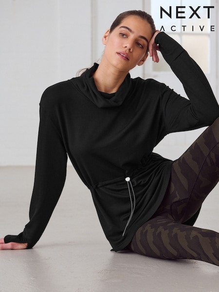 Black Active Cowl Neck Sweat Top (B87418) | £26