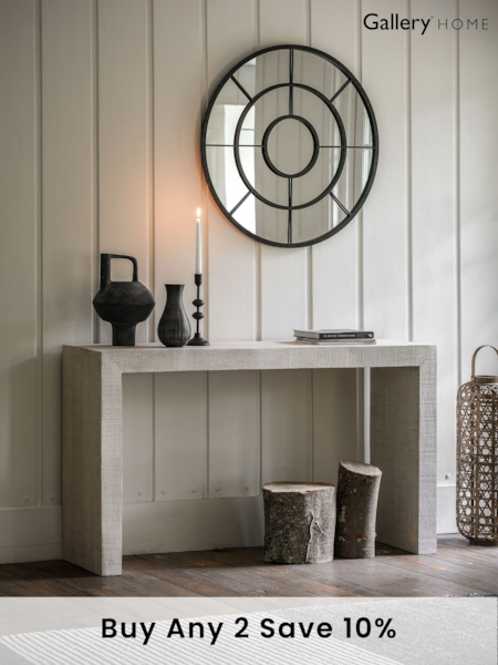 Gallery Home Whitewash Millom Console Table (B87426) | £779