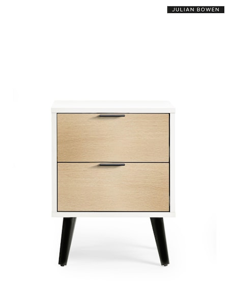 Julian Bowen White Alba 2 Drawer Bedside Table (B88554) | £145