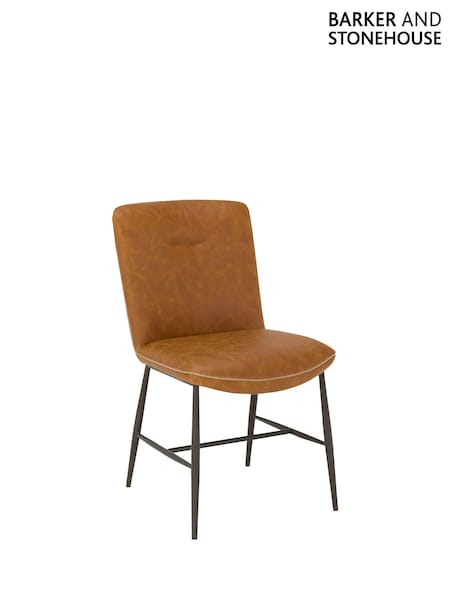 Barker and Stonehouse Brown Tanner Faux Leather Dining Chair (B88561) | £115