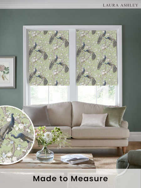 Laura Ashley Hedgerow Green Belvedere Made to Measure 100% Cotton Roman Blinds (B88756) | £79