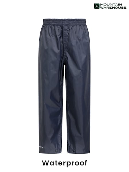 Mountain Warehouse Navy Blue Kids Pakka II Waterproof Overtrousers (B88788) | £20