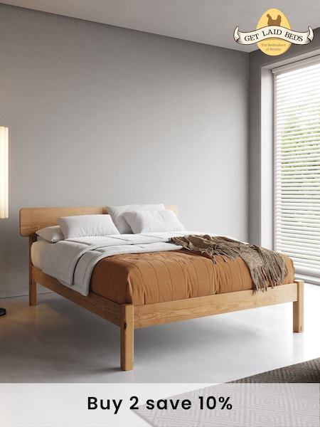 Get Laid Beds Honey Natural The Deco Solid Wood Bed (B88873) | £780 - £1,020