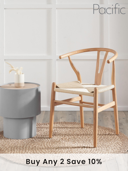 Pacific Natural Beech Wood and Natural Rope Dining Chair (B88968) | £180