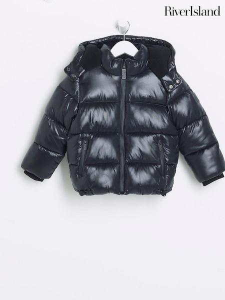 River Island Black Boys Heavyweight Puffer Coat (B89134) | £32